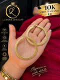 Argollas estilo versace 10k italiano