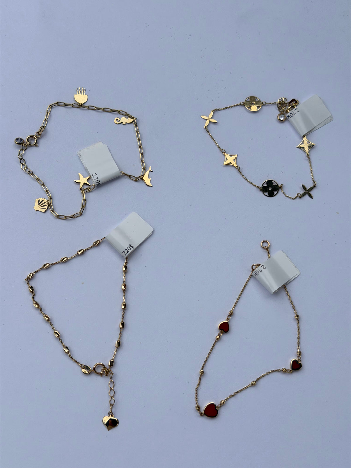 Pulseras delicadas 10 k