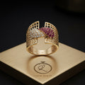 Anillo con circonia rosado