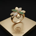 Anillo de circonia verde 10k